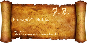 Faragó Netta névjegykártya