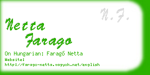 netta farago business card